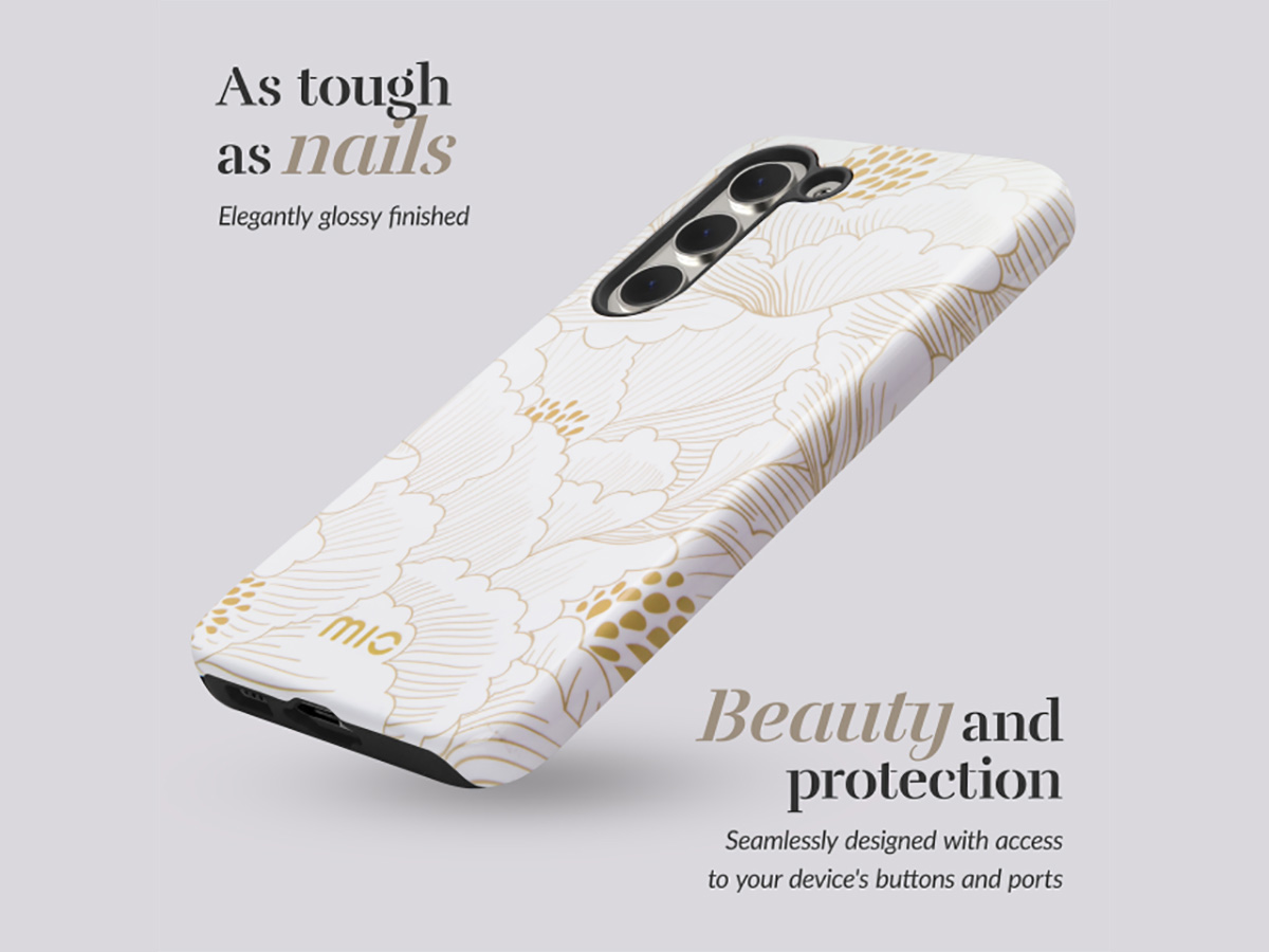 MIO White Roses Magsafe Case - Samsung Galaxy A55 Hoesje