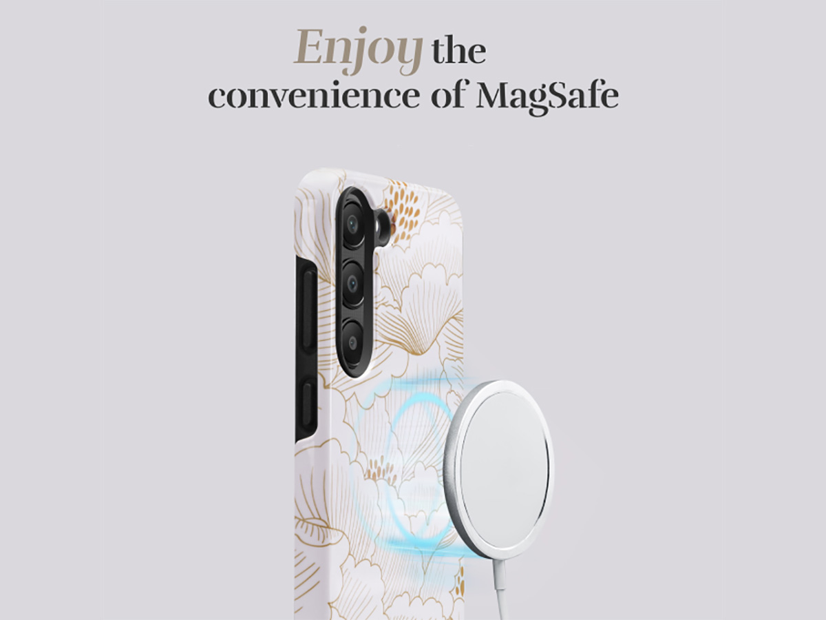 MIO White Roses Magsafe Case - Samsung Galaxy A55 Hoesje