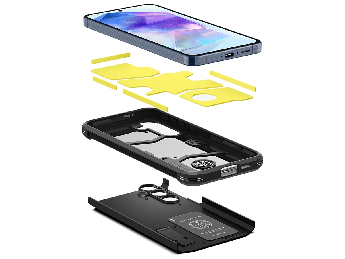 Spigen Tough Armor Case Zwart - Samsung Galaxy A55 Hoesje