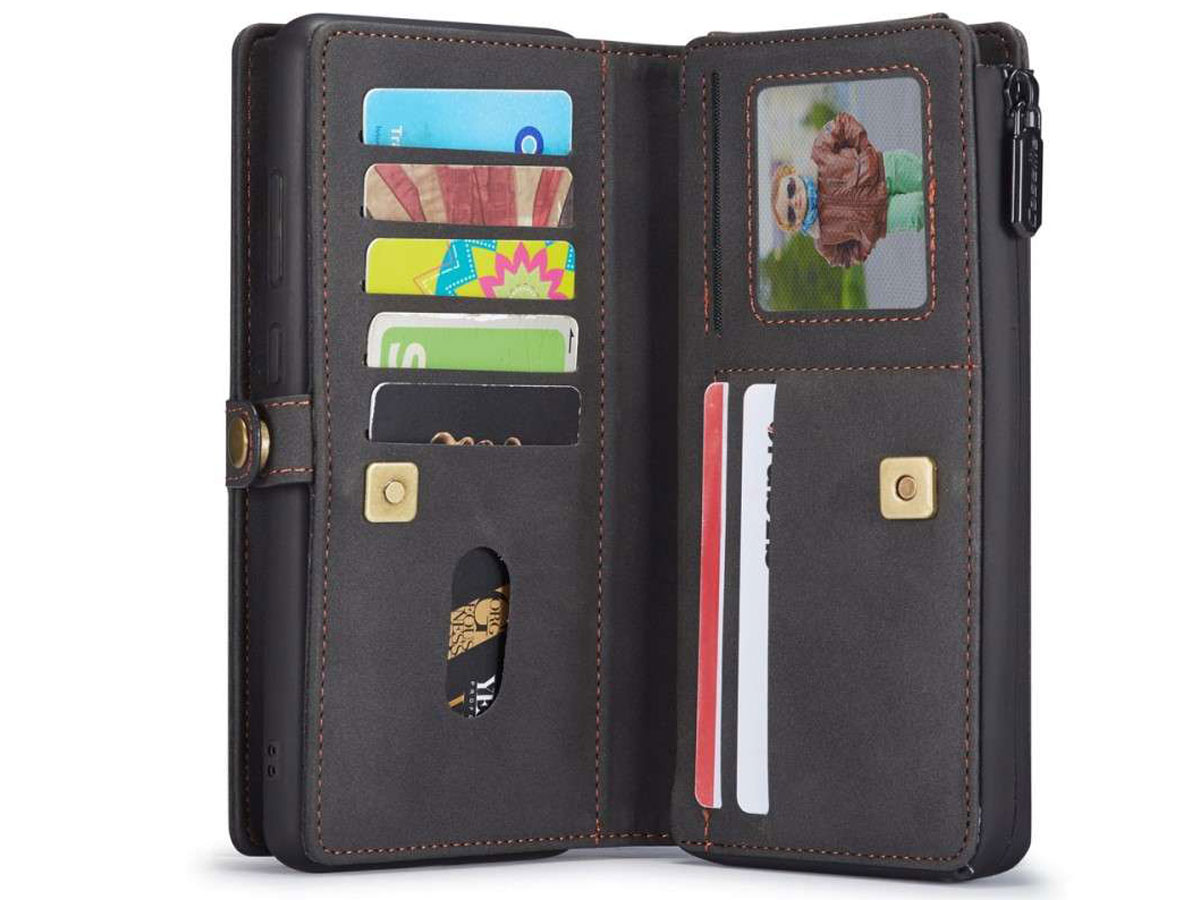 CaseMe Multi Wallet Ritsvak Case Zwart - Samsung Galaxy A71 Hoesje