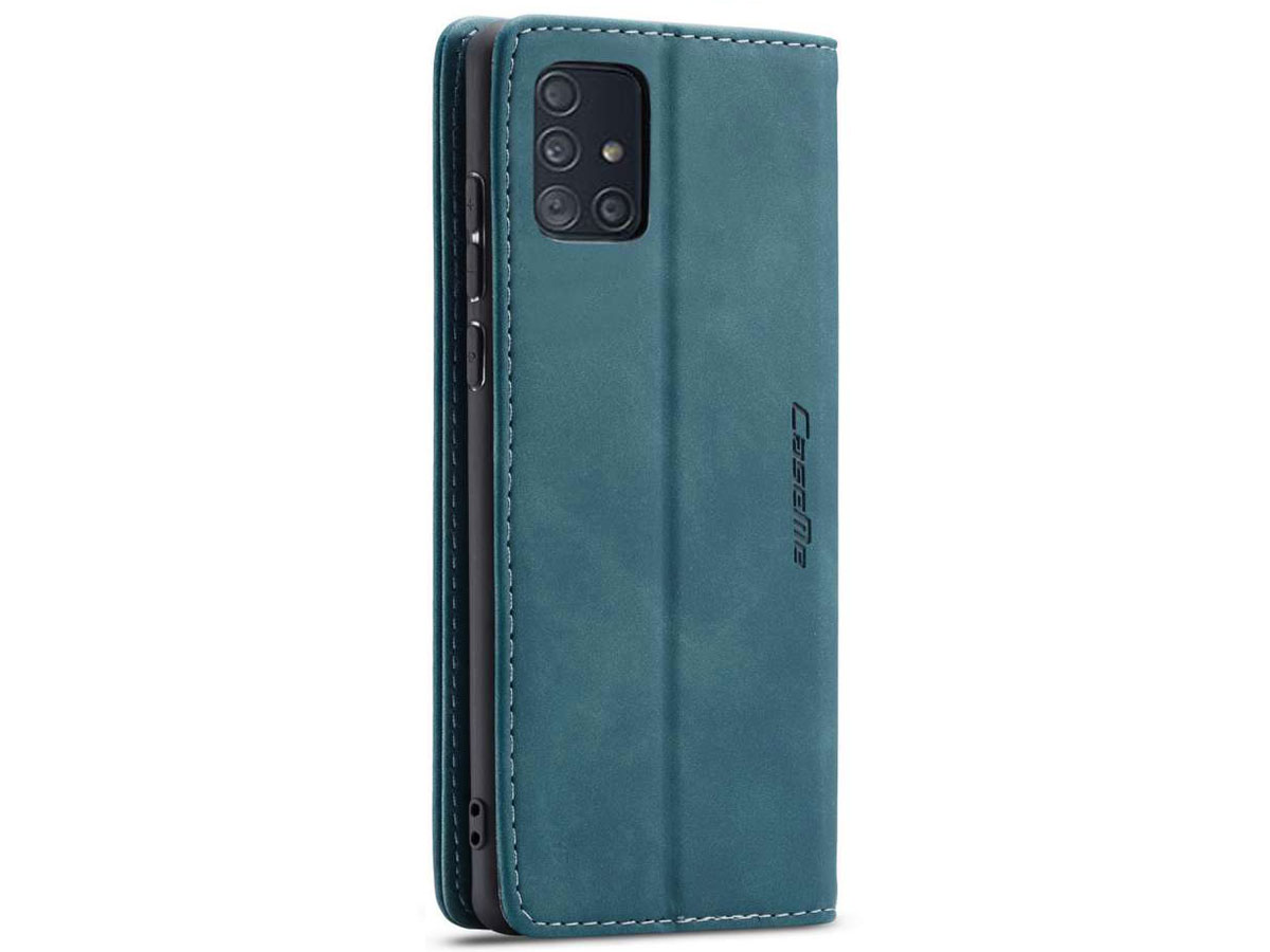 CaseMe Vintage BookCase Blauw - Samsung Galaxy A71 hoesje