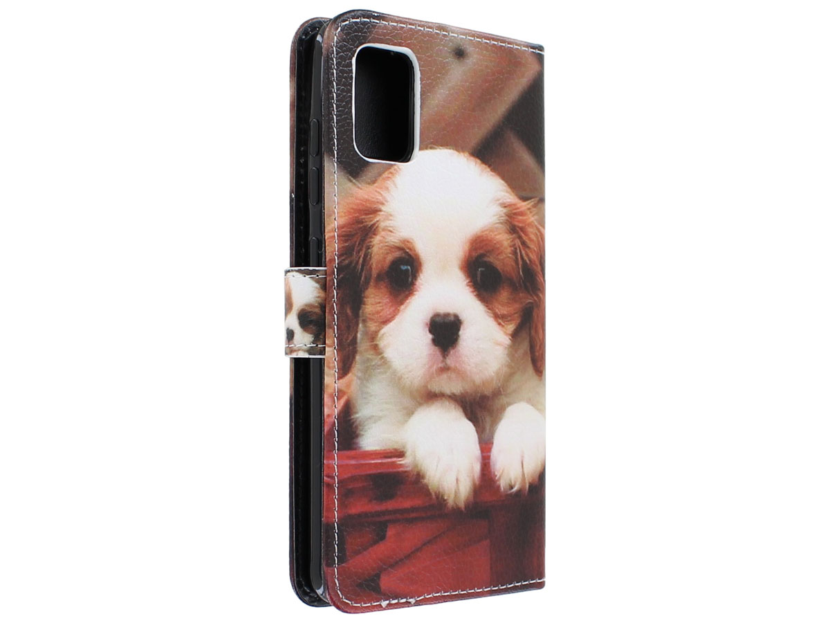 Book Case Mapje Hond Puppy - Samsung Galaxy A71 hoesje