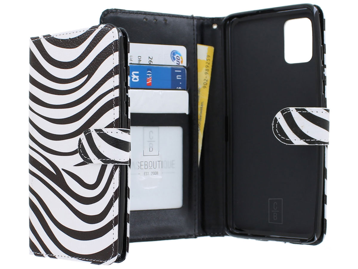 Book Case Mapje Zebra Print - Samsung Galaxy A71 hoesje