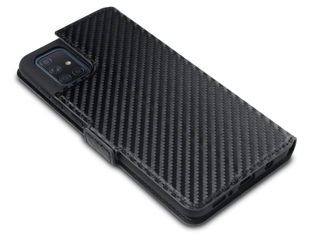 CaseBoutique Slim Bookcase Carbon - Samsung Galaxy A71 hoesje