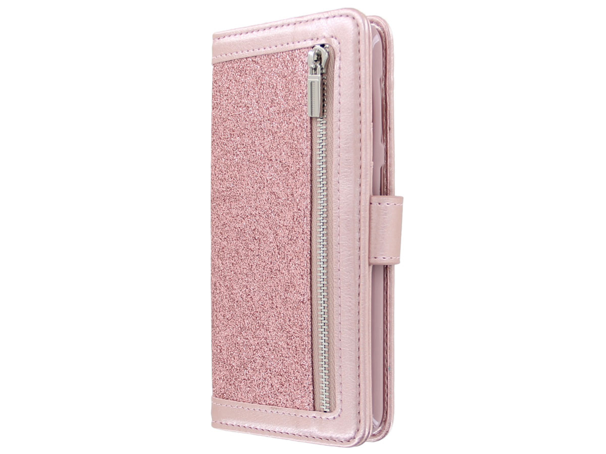 Glitsie Zip Case met Rits Rosé - Samsung Galaxy A71 hoesje