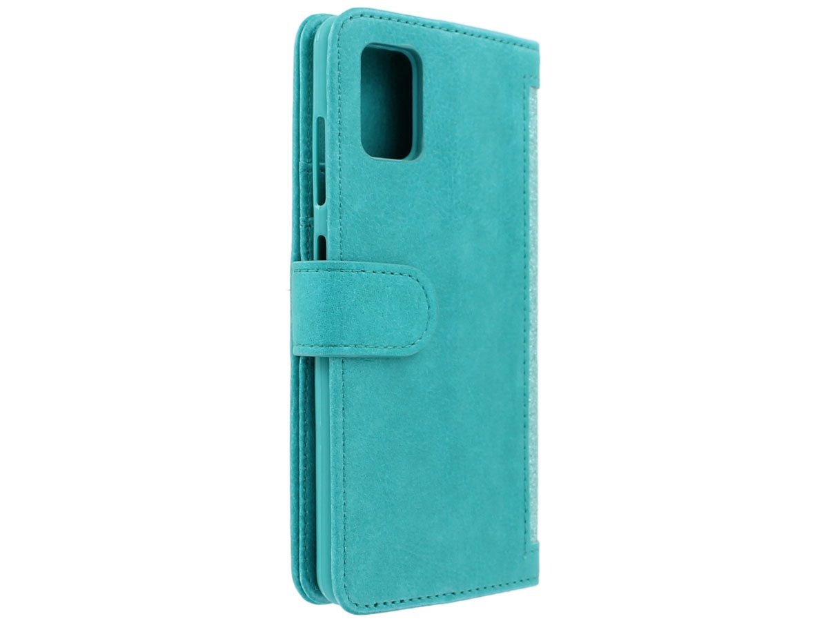 Glitsie Zip Case met Rits Turquoise - Samsung Galaxy A71 hoesje