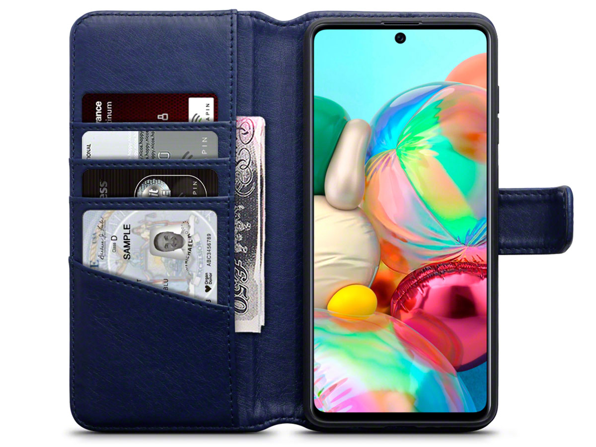 CaseBoutique Wallet Case Blauw Leer - Samsung Galaxy A71 hoesje