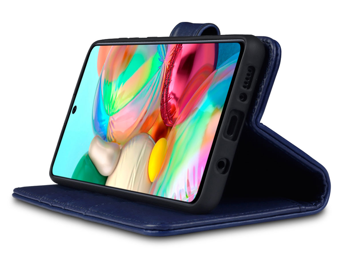 CaseBoutique Wallet Case Blauw Leer - Samsung Galaxy A71 hoesje