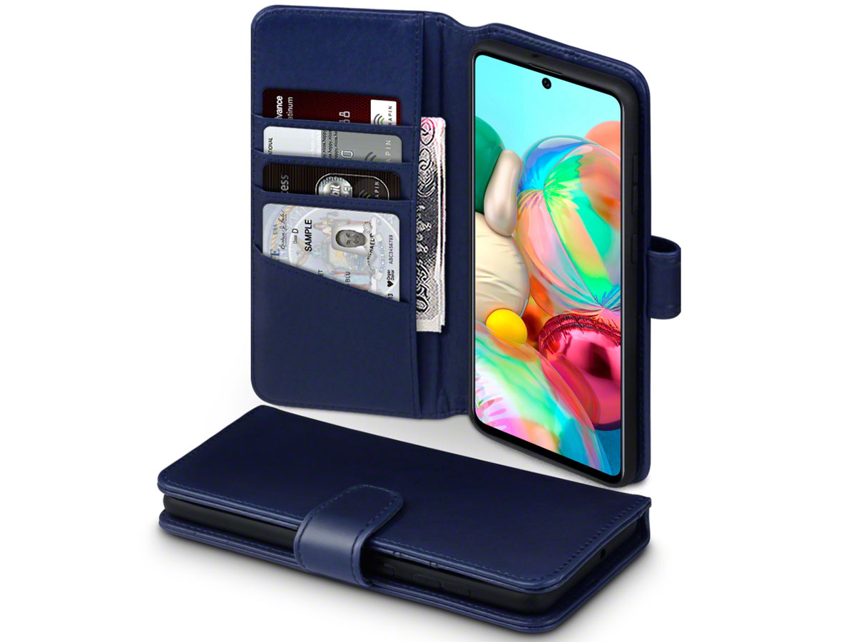 CaseBoutique Wallet Case Blauw Leer - Samsung Galaxy A71 hoesje
