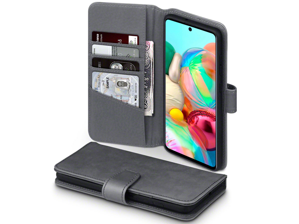 CaseBoutique Wallet Case Grijs Leer - Samsung Galaxy A71 hoesje