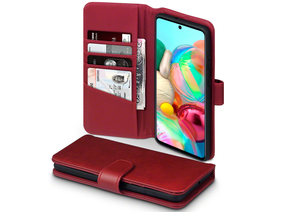 CaseBoutique Wallet Case Rood Leer - Samsung Galaxy A71 hoesje