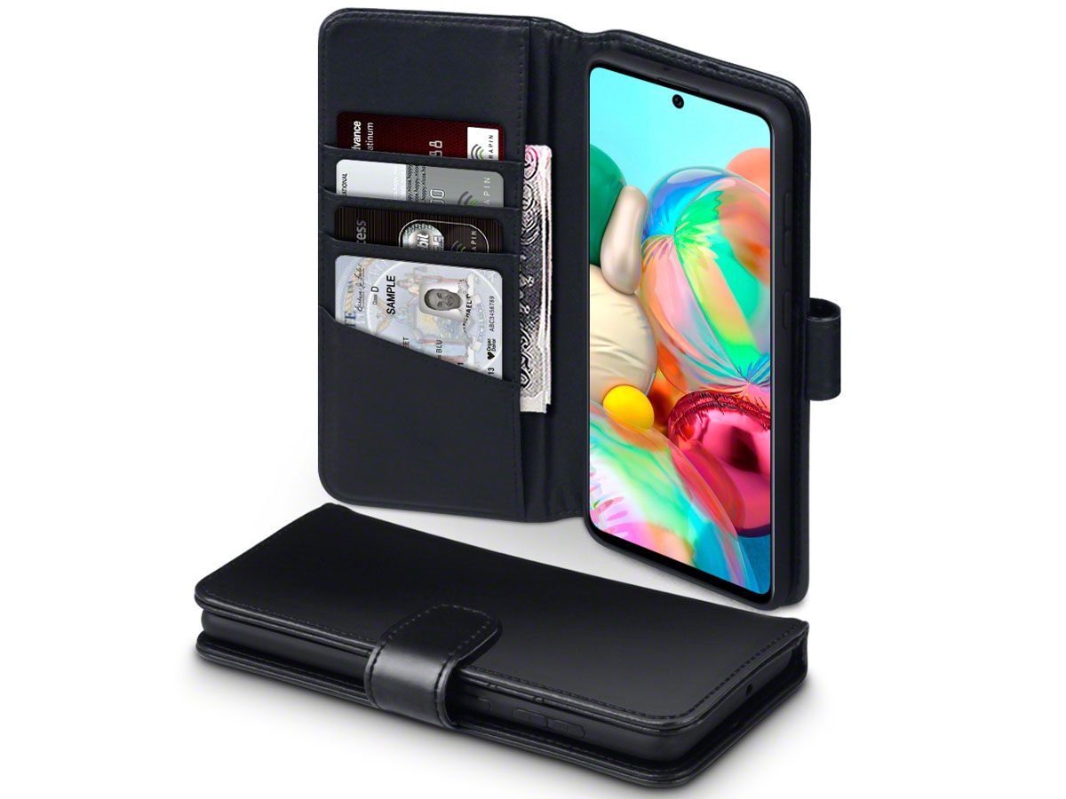 CaseBoutique Wallet Case Zwart Leer - Samsung Galaxy A71 hoesje