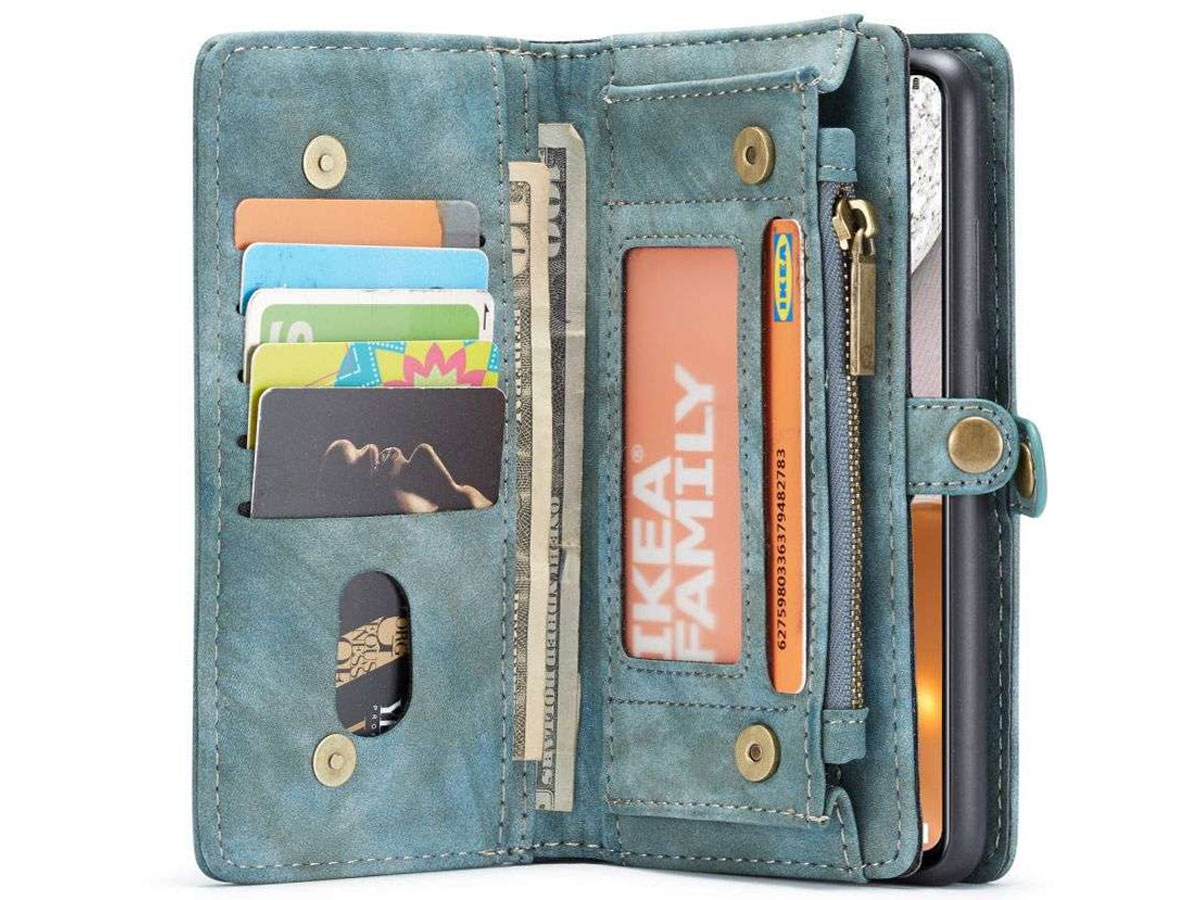 CaseMe 2in1 Wallet Ritsvak Case Blauw - Samsung Galaxy A72 Hoesje