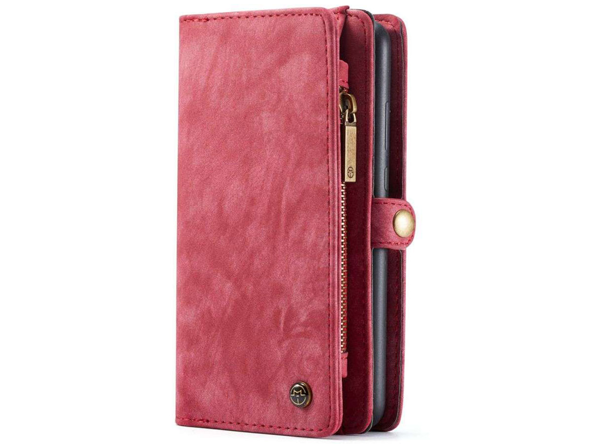 CaseMe 2in1 Wallet Ritsvak Case Rood - Samsung Galaxy A72 Hoesje