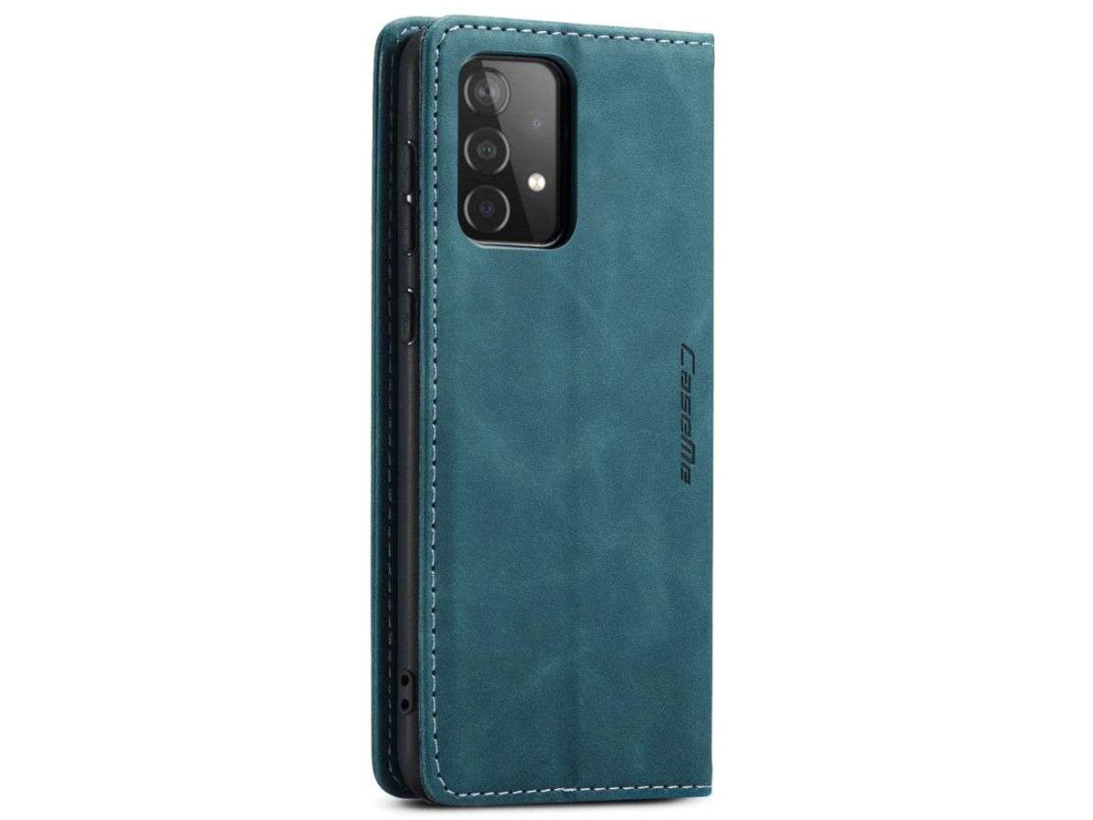 CaseMe Vintage BookCase Blauw - Samsung Galaxy A72 hoesje