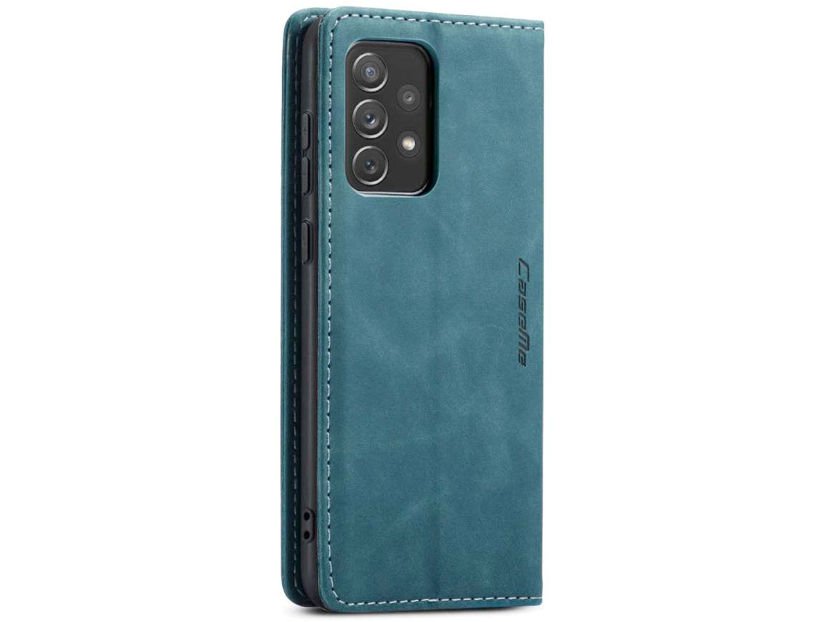 CaseMe Vintage BookCase Blauw - Samsung Galaxy A73 hoesje