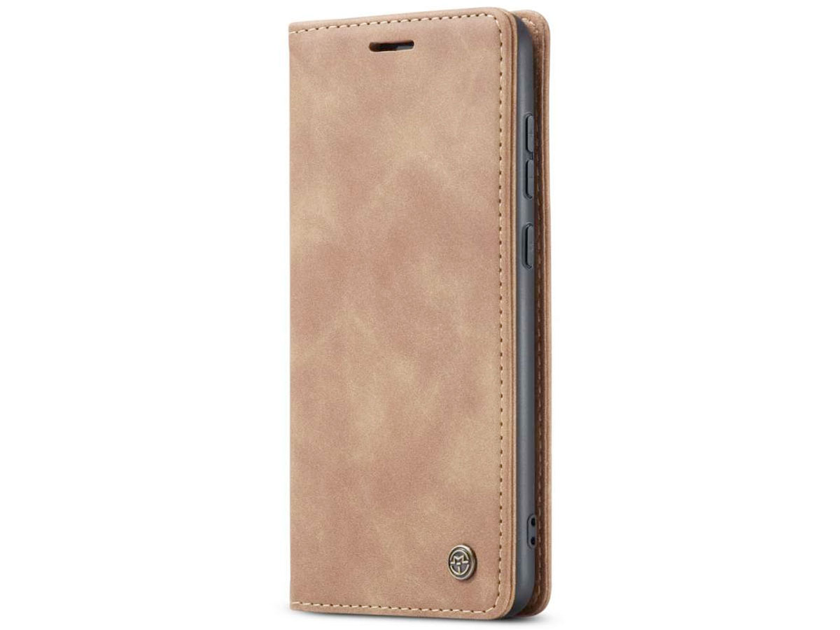 CaseMe Vintage BookCase Tan - Samsung Galaxy A73 hoesje