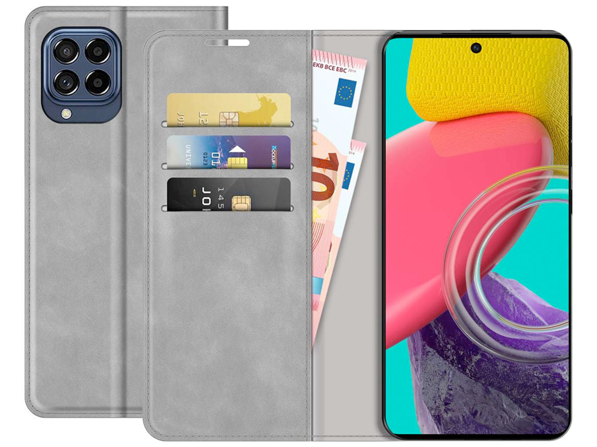 Just in Case Slim Wallet Case Grijs - Samsung Galaxy M53 hoesje