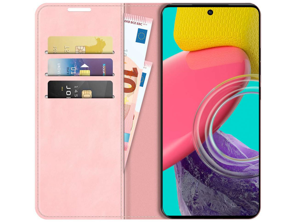 Just in Case Slim Wallet Case Roze - Samsung Galaxy M53 hoesje