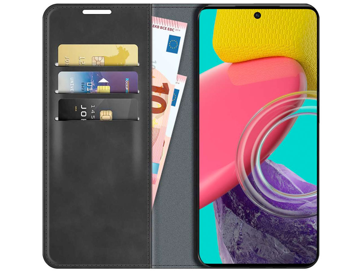 Just in Case Slim Wallet Case Zwart - Samsung Galaxy M53 hoesje