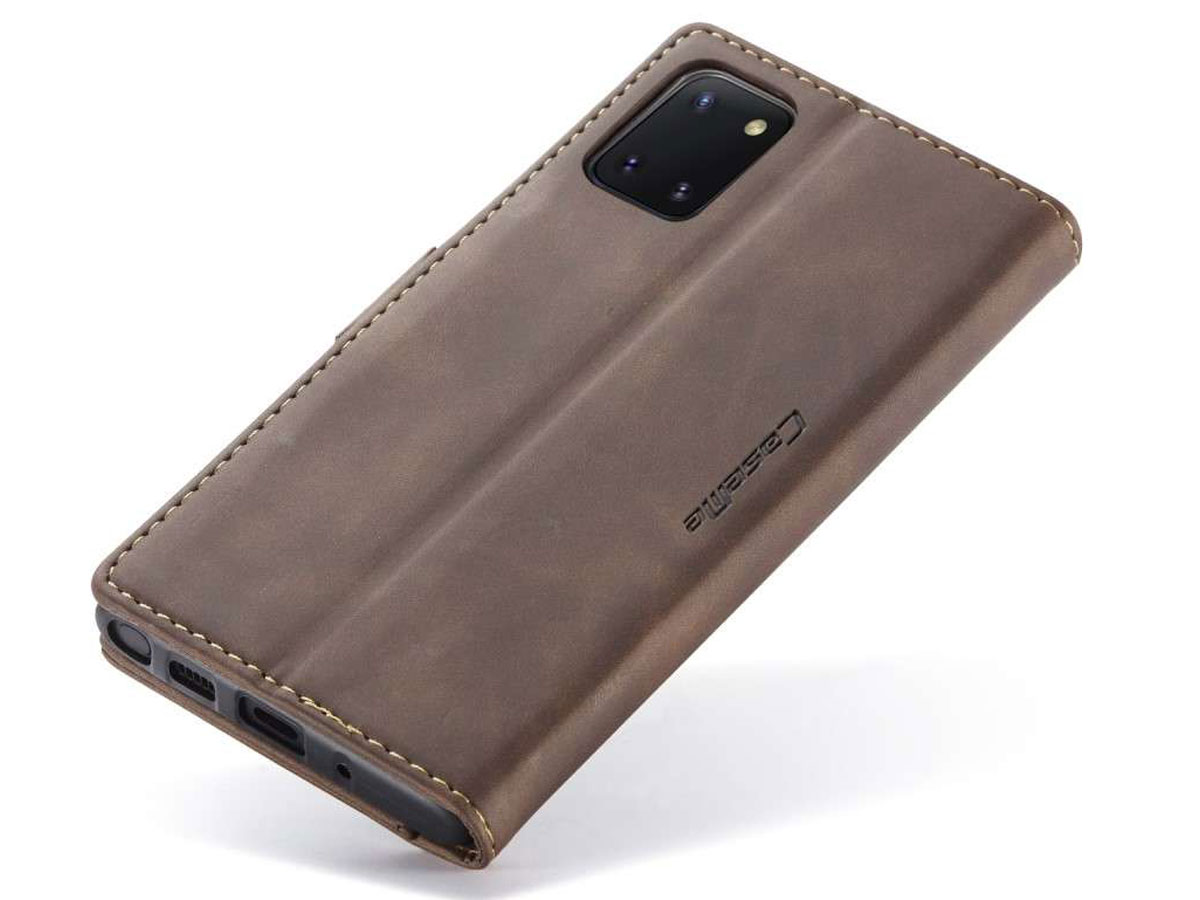 CaseMe Vintage BookCase Bruin - Samsung Galaxy Note 10 Lite hoesje