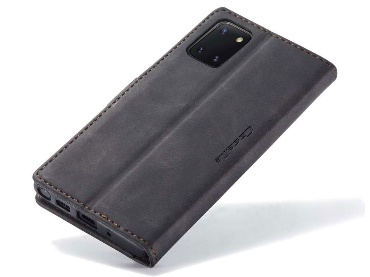 CaseMe Vintage BookCase Zwart - Samsung Galaxy Note 10 Lite hoesje