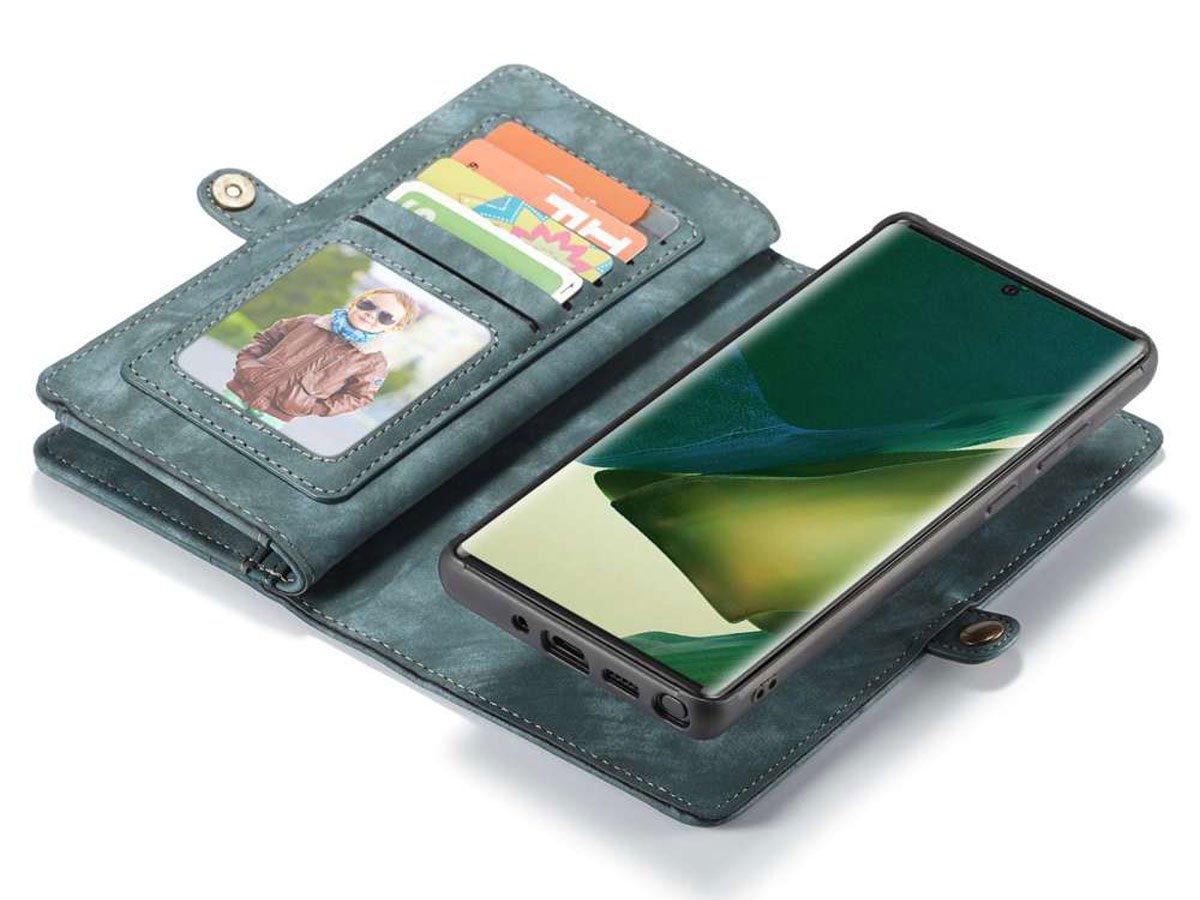 CaseMe 2in1 Wallet Ritsvak Case Blauw - Galaxy Note 20 Ultra Hoesje