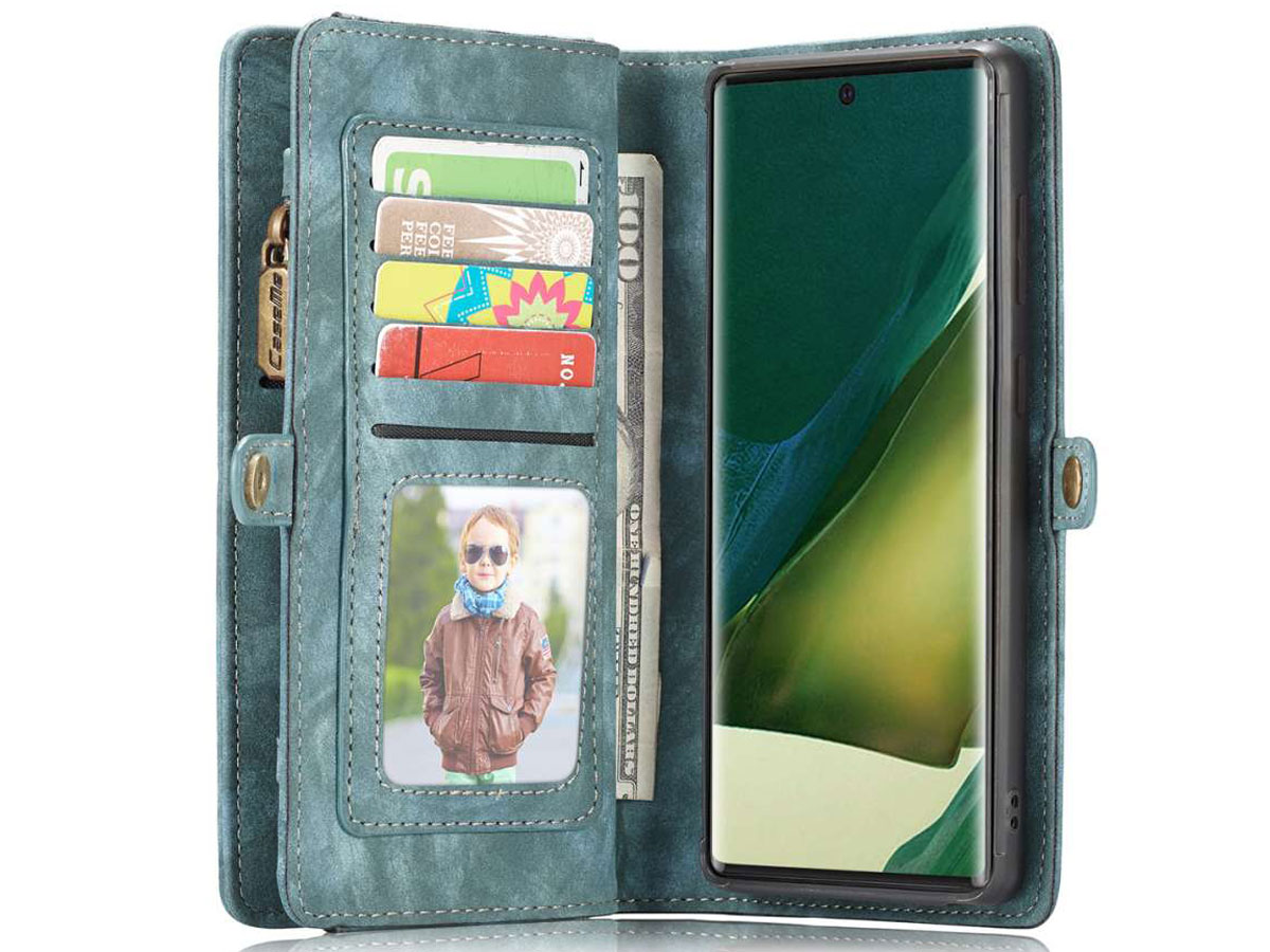 CaseMe 2in1 Wallet Ritsvak Case Blauw - Galaxy Note 20 Ultra Hoesje