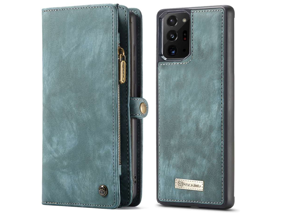 CaseMe 2in1 Wallet Ritsvak Case Blauw - Galaxy Note 20 Ultra Hoesje