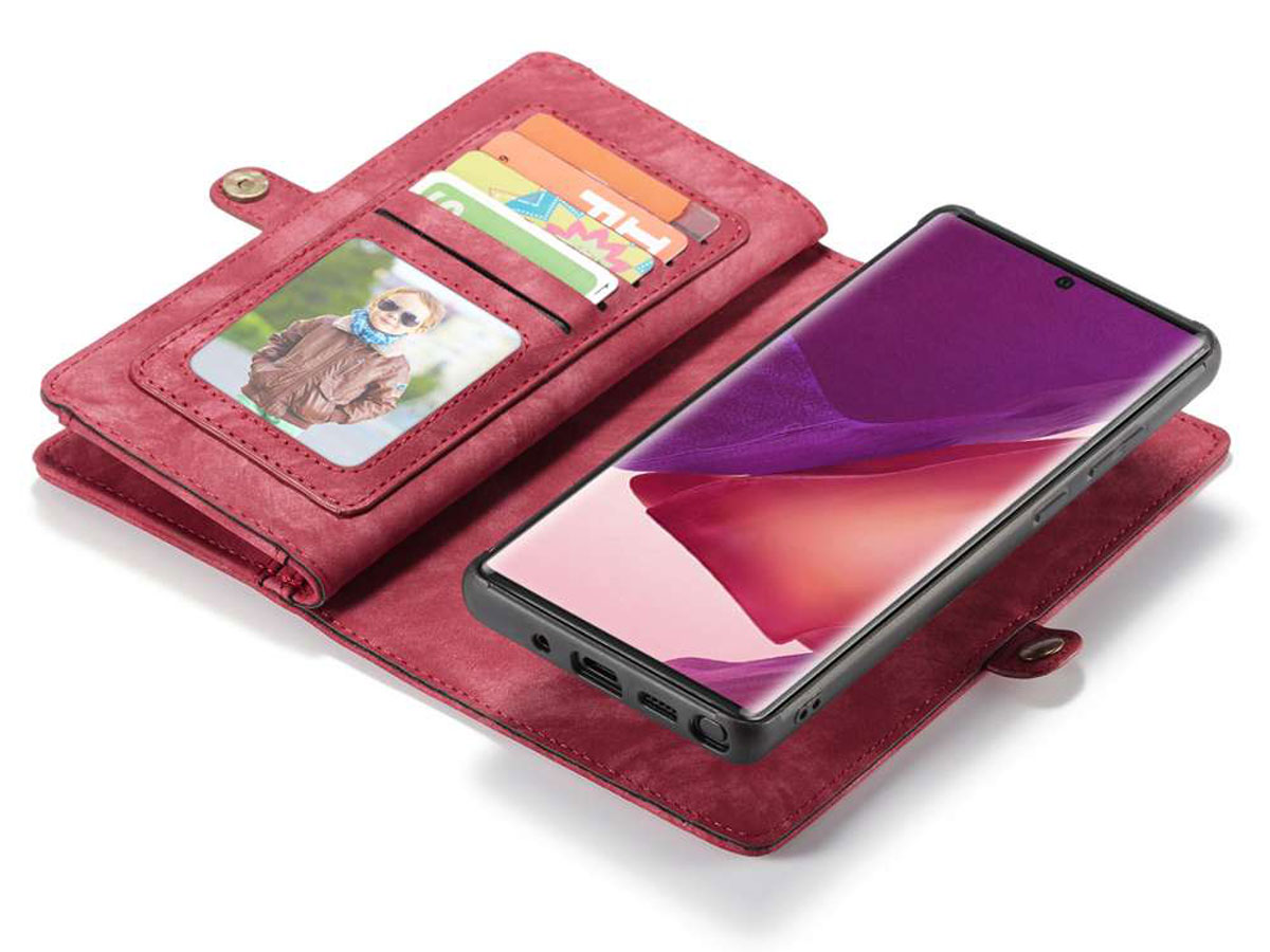 CaseMe 2in1 Wallet Ritsvak Case Rood - Galaxy Note 20 Ultra Hoesje