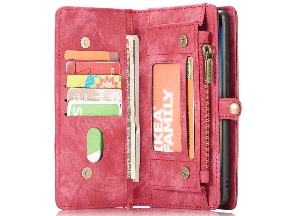 CaseMe 2in1 Wallet Ritsvak Case Rood - Galaxy Note 20 Ultra Hoesje