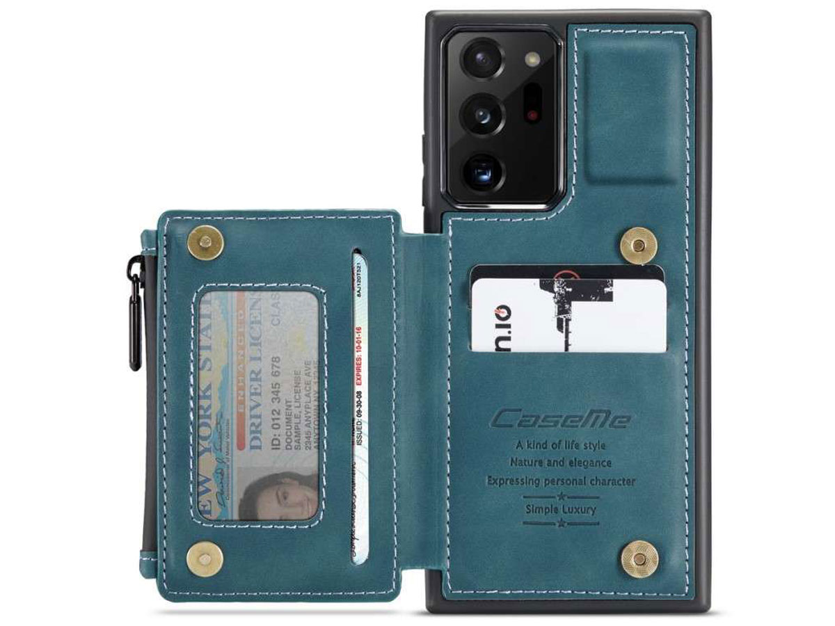 CaseMe Backcase Wallet Blauw - Samsung Galaxy Note 20 Ultra hoesje