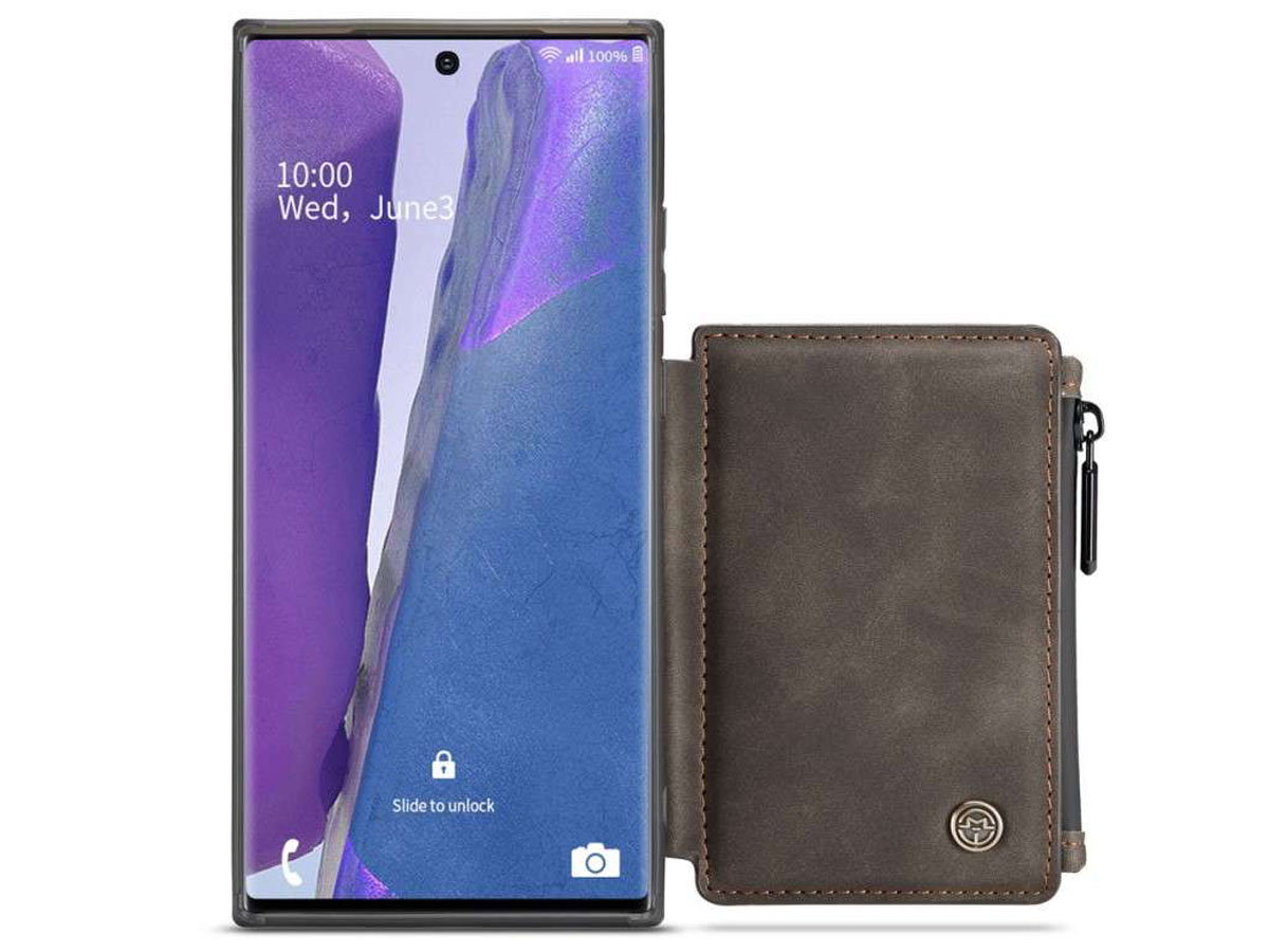 CaseMe Backcase Wallet Bruin - Samsung Galaxy Note 20 Ultra hoesje