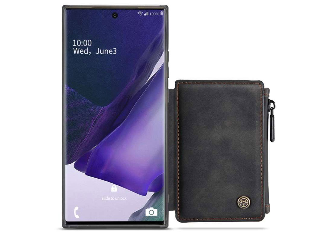 CaseMe Backcase Wallet Zwart - Samsung Galaxy Note 20 Ultra hoesje