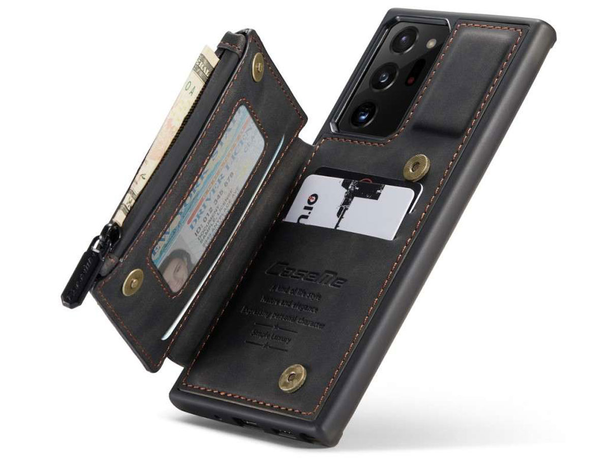 CaseMe Backcase Wallet Zwart - Samsung Galaxy Note 20 Ultra hoesje