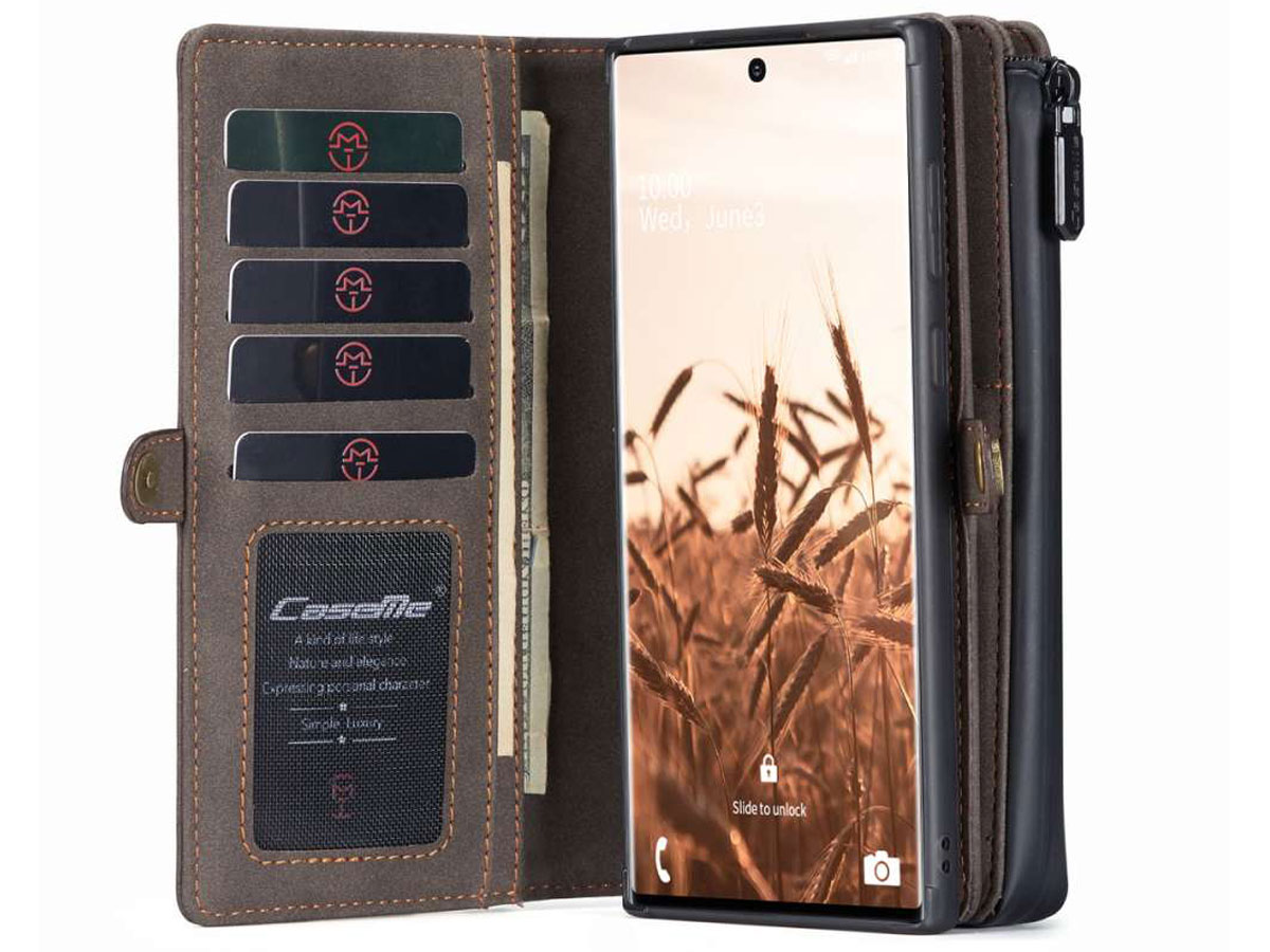 CaseMe 2in1 Multi Wallet Case Bruin - Samsung Galaxy Note 20 Ultra Hoesje