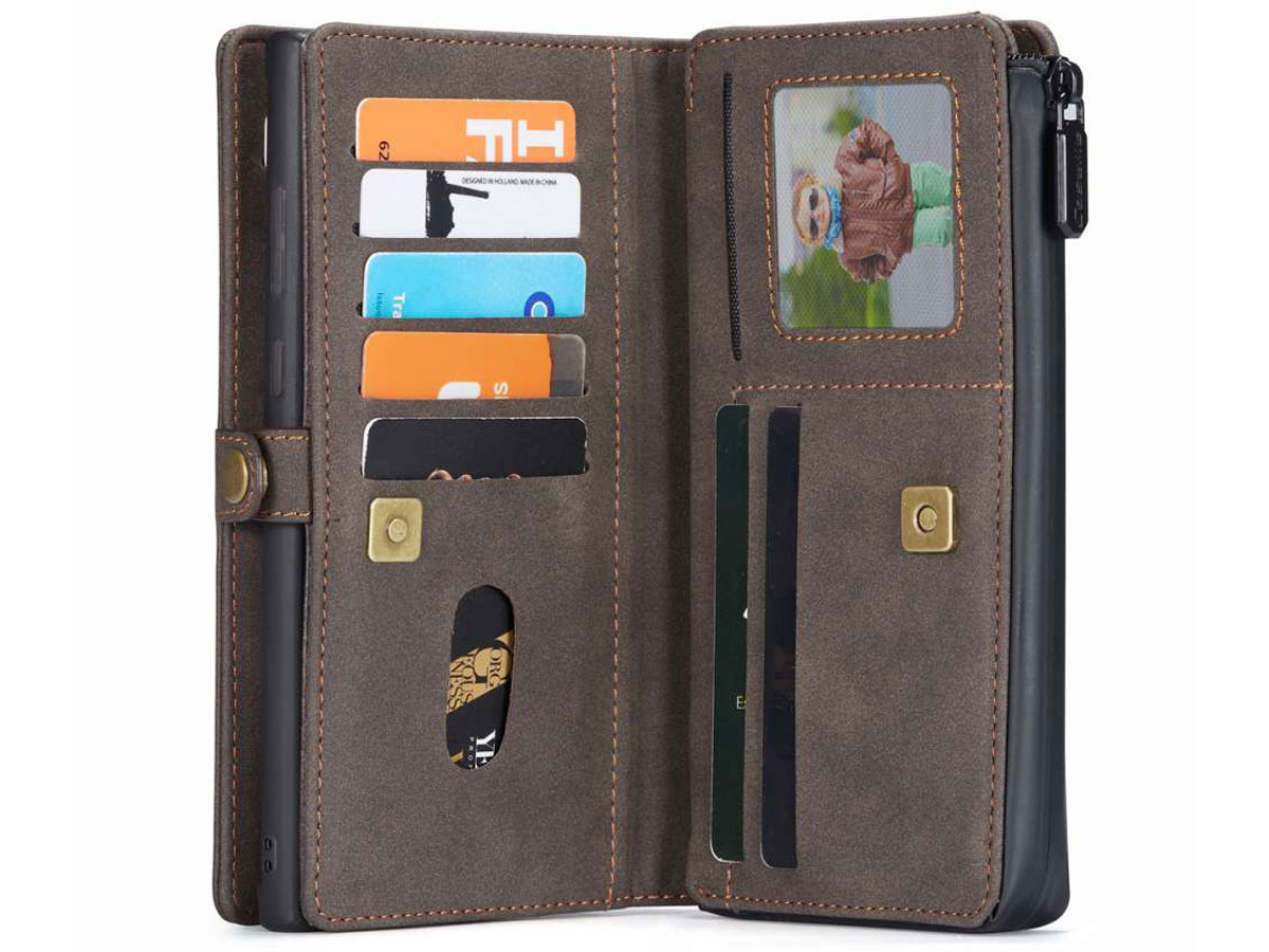 CaseMe 2in1 Multi Wallet Case Bruin - Samsung Galaxy Note 20 Ultra Hoesje