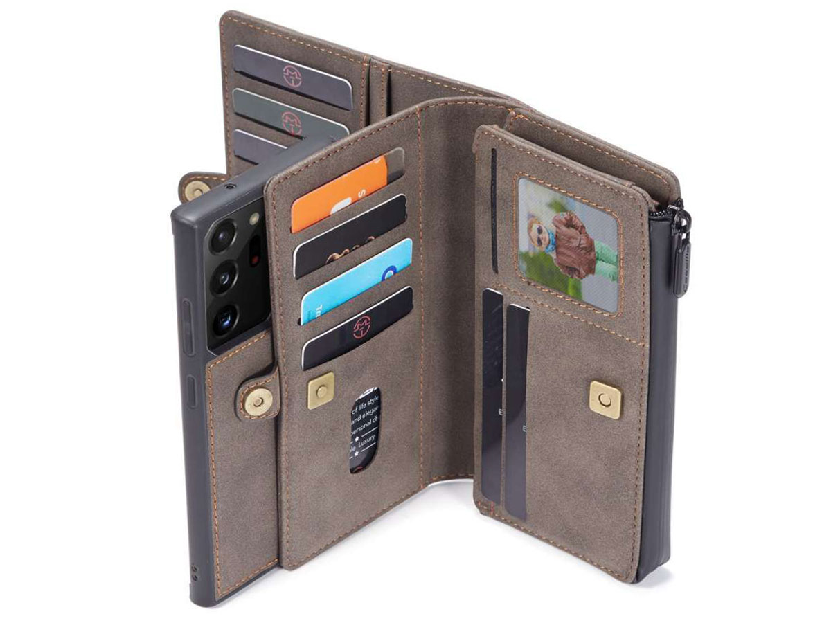 CaseMe 2in1 Multi Wallet Case Bruin - Samsung Galaxy Note 20 Ultra Hoesje