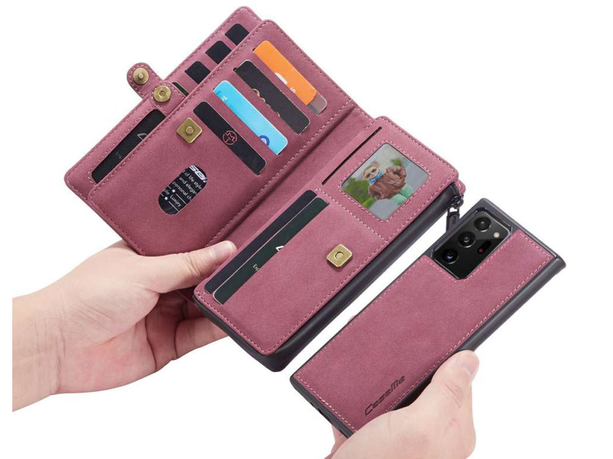 CaseMe 2in1 Multi Wallet Case Rood - Samsung Galaxy Note 20 Ultra Hoesje