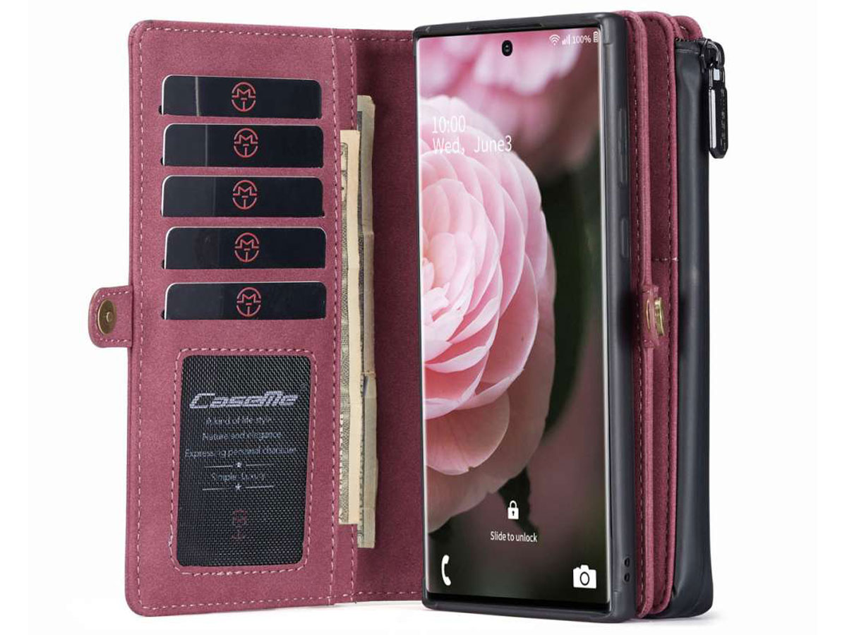 CaseMe 2in1 Multi Wallet Case Rood - Samsung Galaxy Note 20 Ultra Hoesje