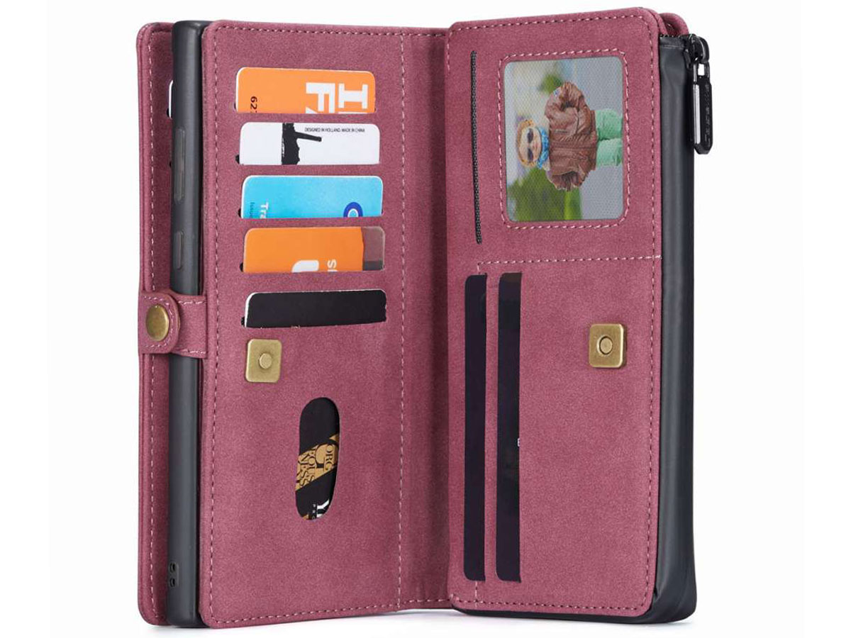 CaseMe 2in1 Multi Wallet Case Rood - Samsung Galaxy Note 20 Ultra Hoesje
