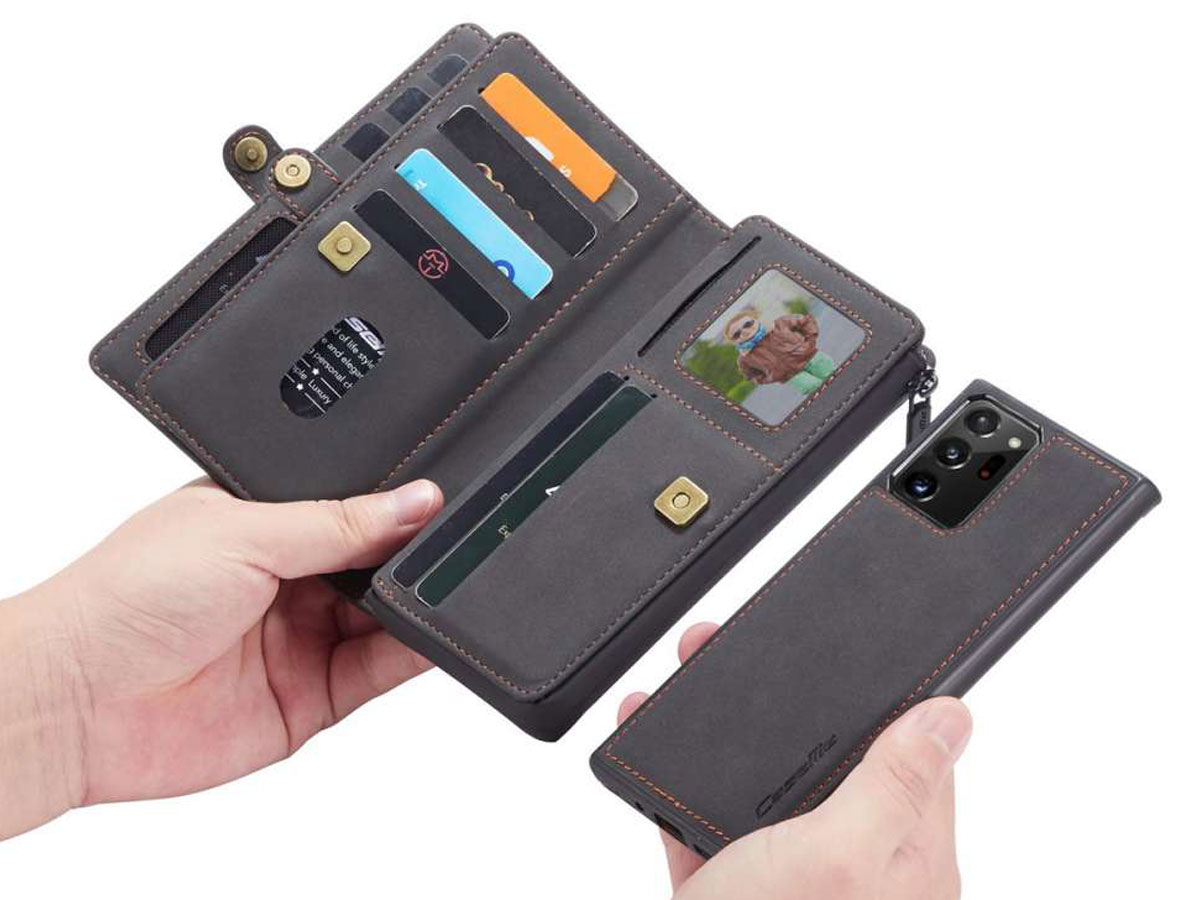 CaseMe 2in1 Multi Wallet Case Zwart - Samsung Galaxy Note 20 Ultra Hoesje