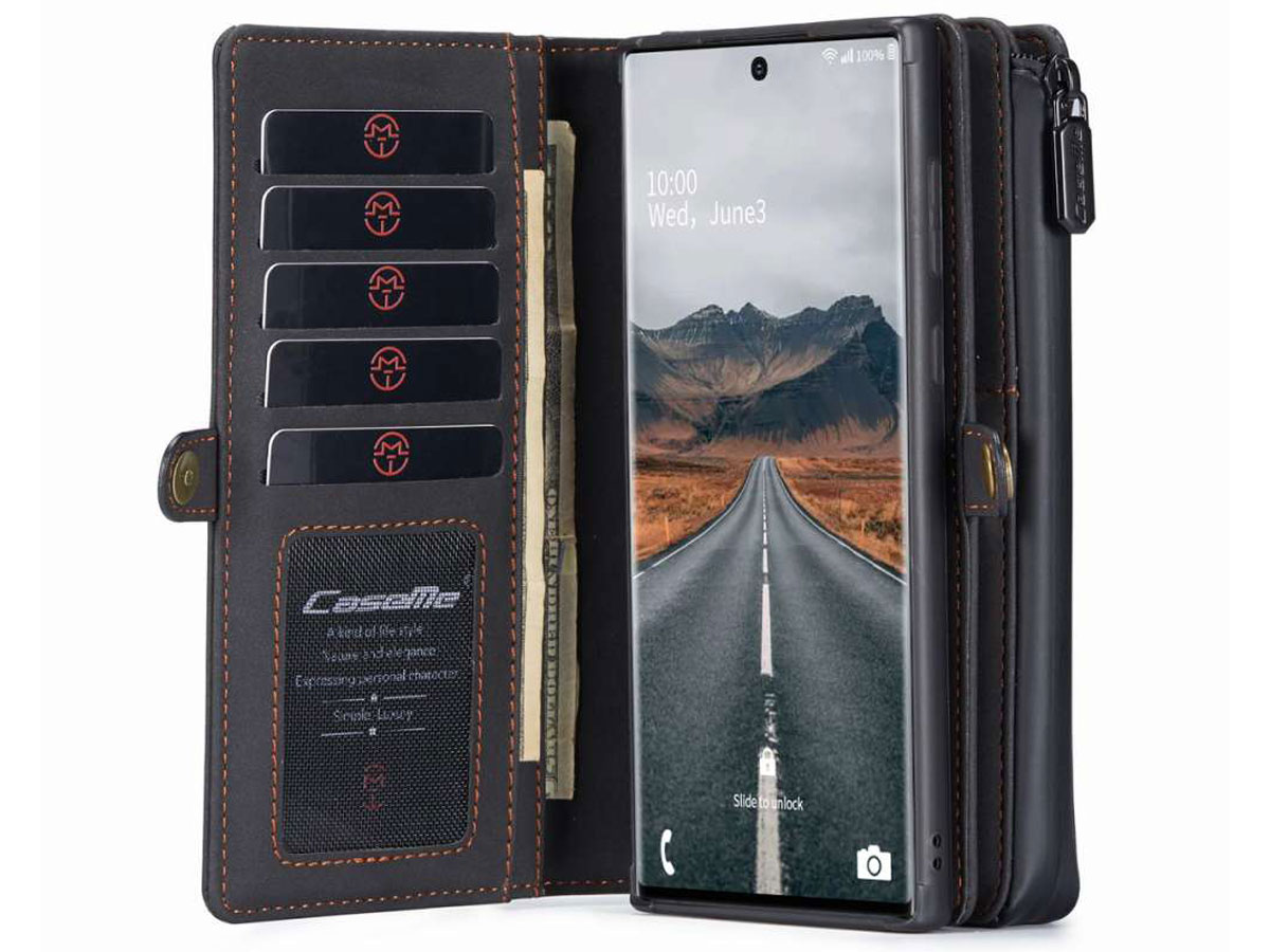 CaseMe 2in1 Multi Wallet Case Zwart - Samsung Galaxy Note 20 Ultra Hoesje