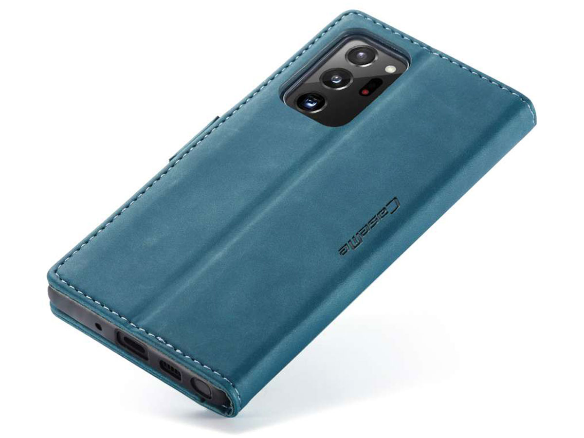 CaseMe Vintage BookCase Blauw - Samsung Galaxy Note 20 Ultra hoesje