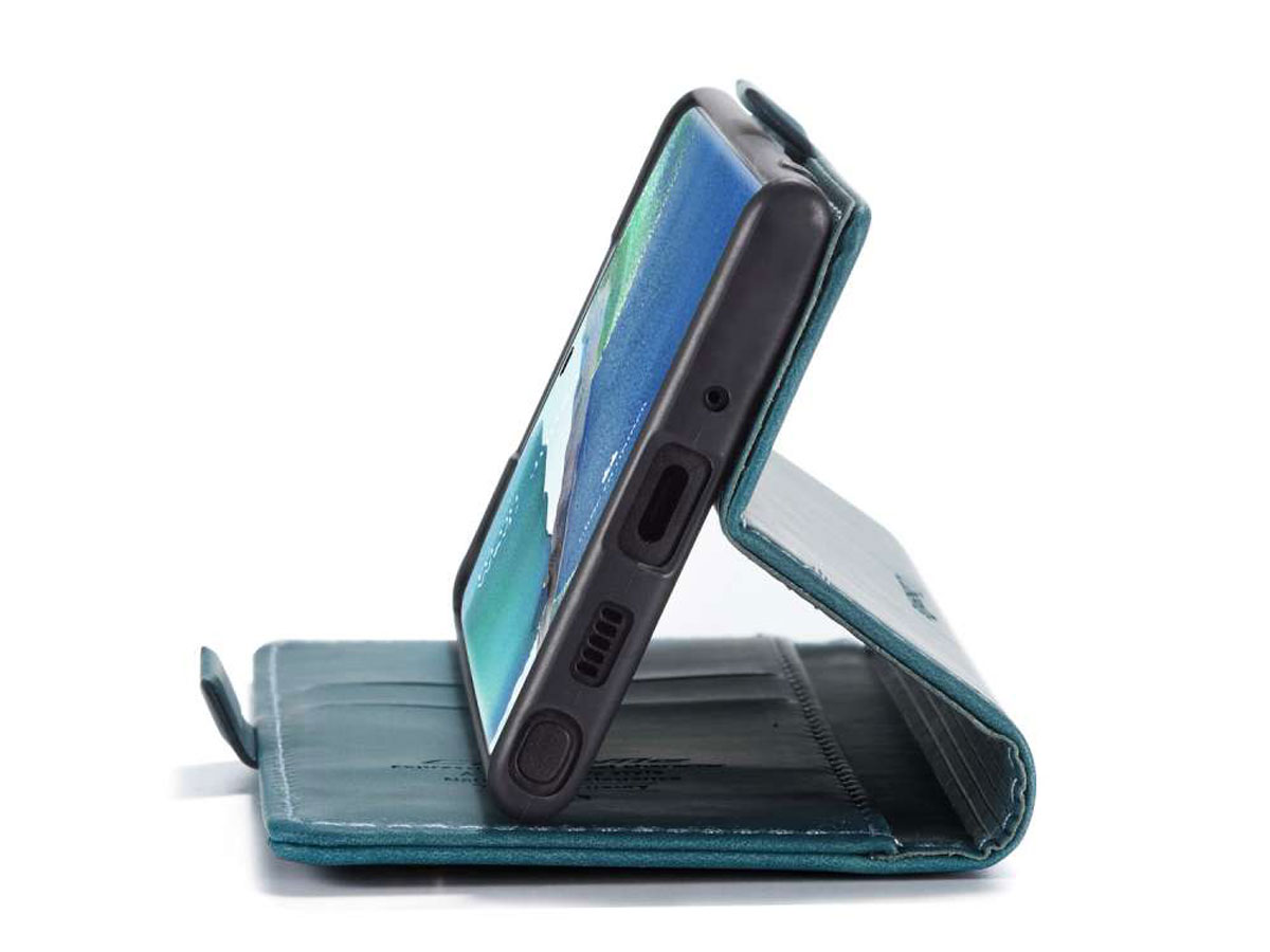 CaseMe Vintage BookCase Blauw - Samsung Galaxy Note 20 Ultra hoesje