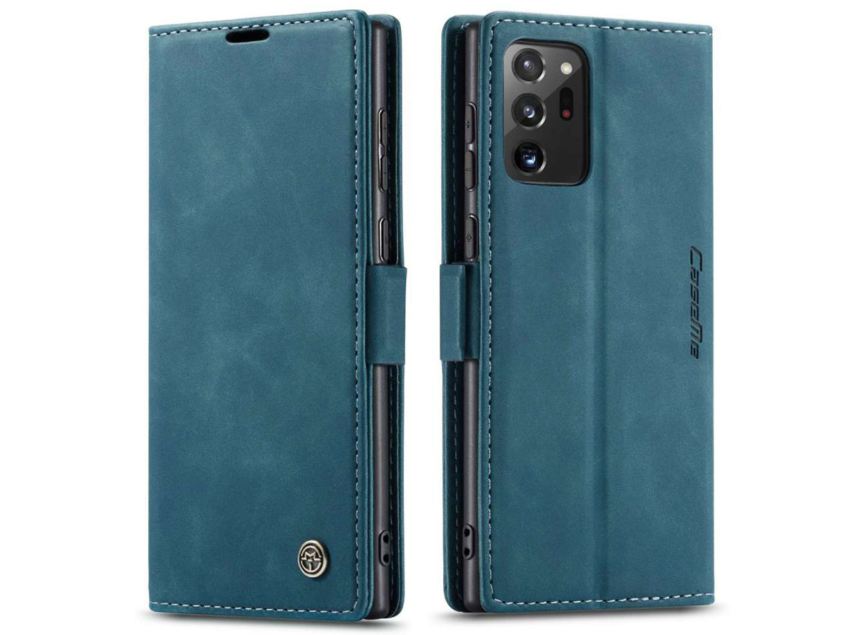 CaseMe Vintage BookCase Blauw - Samsung Galaxy Note 20 Ultra hoesje