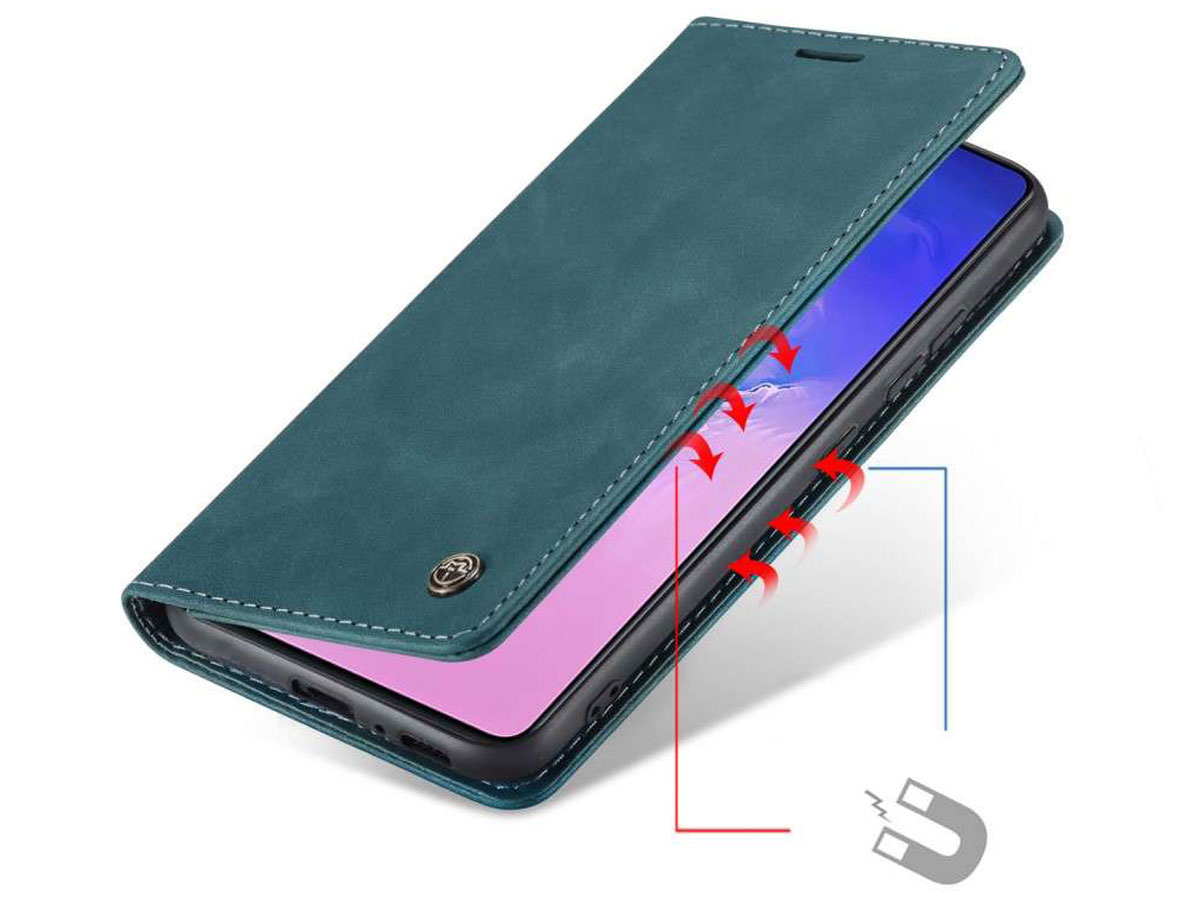 CaseMe Vintage BookCase Blauw - Samsung Galaxy S10 Lite hoesje