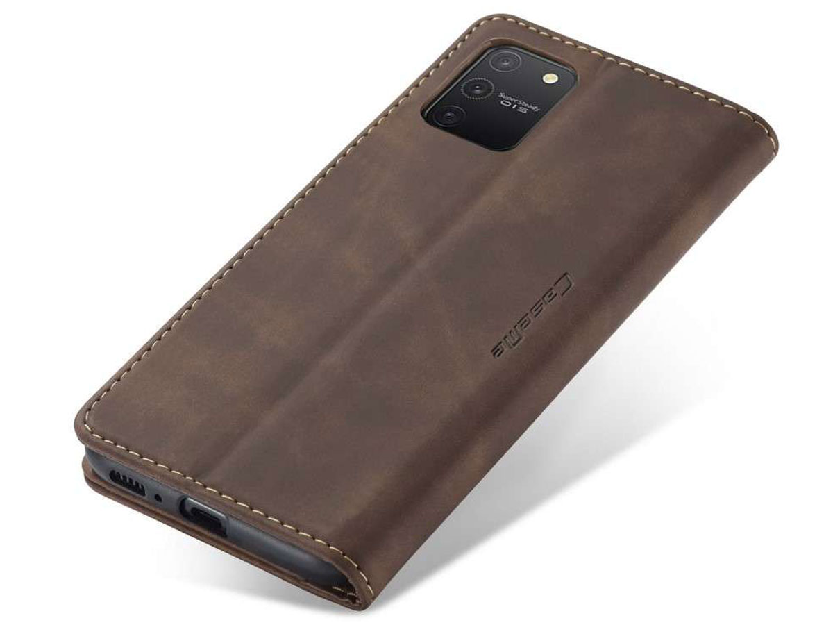 CaseMe Vintage BookCase Bruin - Samsung Galaxy S10 Lite hoesje