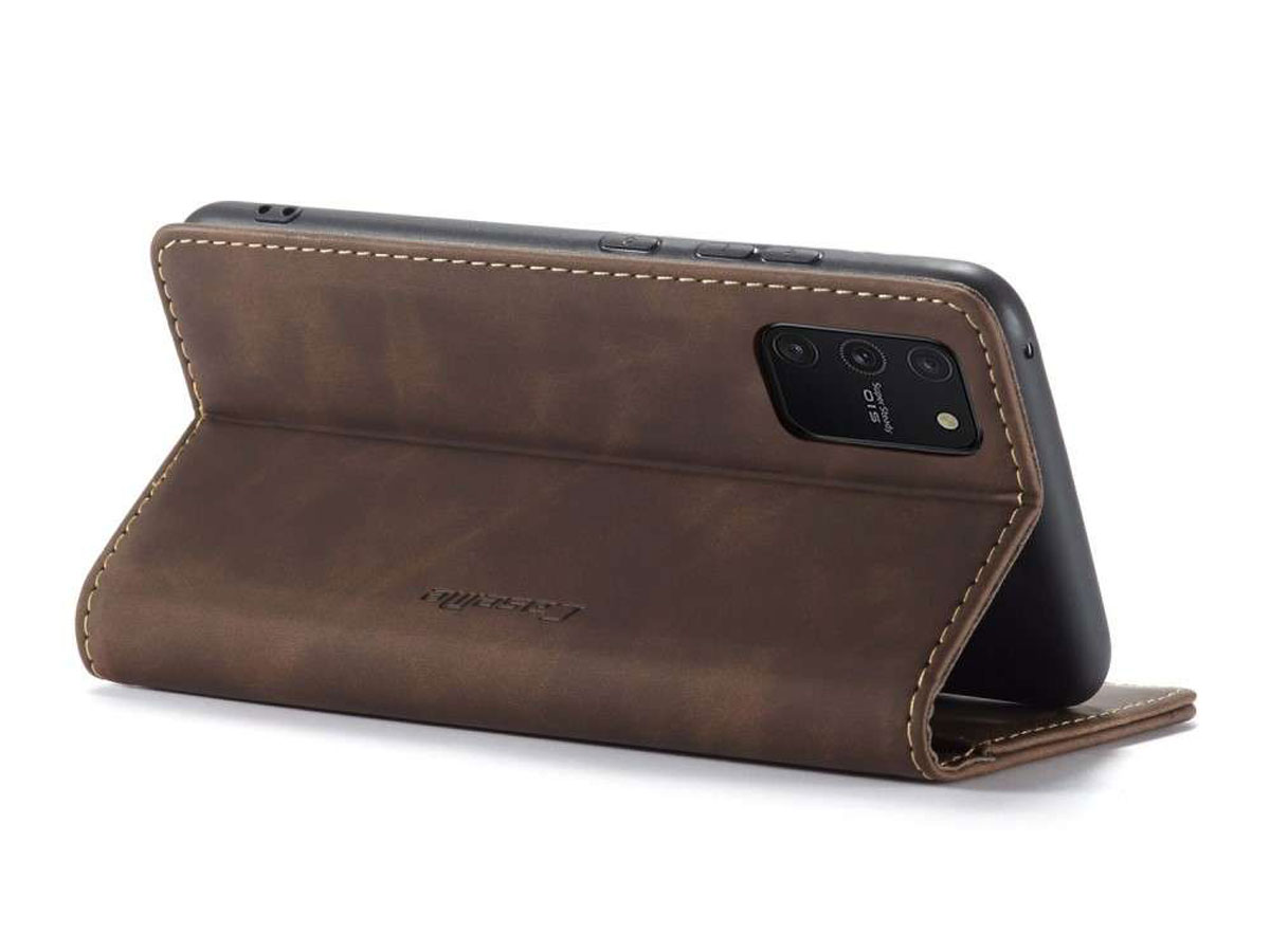 CaseMe Vintage BookCase Bruin - Samsung Galaxy S10 Lite hoesje