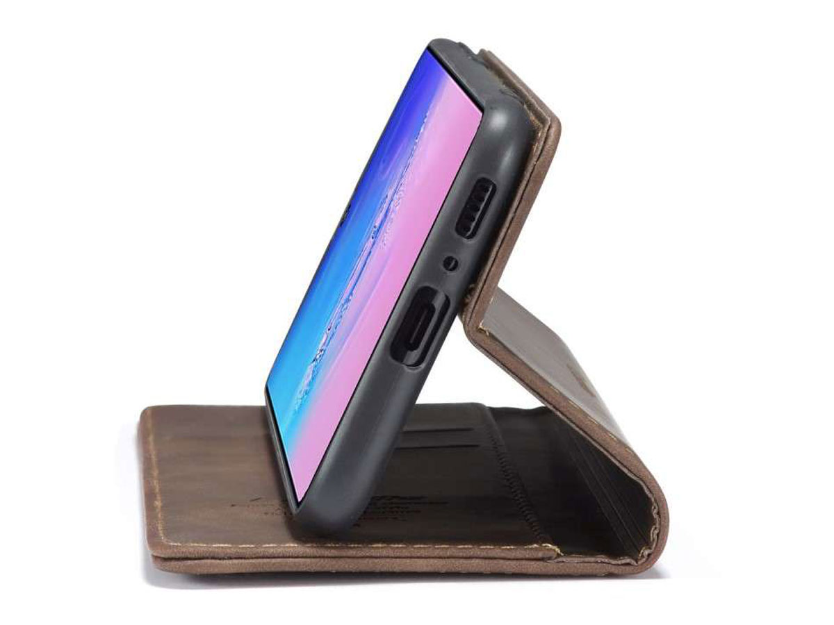 CaseMe Vintage BookCase Bruin - Samsung Galaxy S10 Lite hoesje